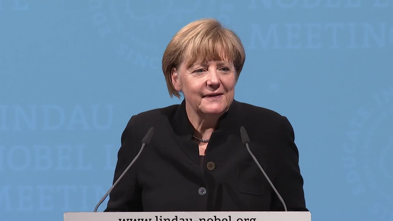 KEYNOTE ADDRESS OF ANGELA MERKEL (ENGLISH)  (2014) - Chancellor Angela Merkel delivering her address at the 5th Lindau Nobel Laureate Meeting on Economic Sciences. 