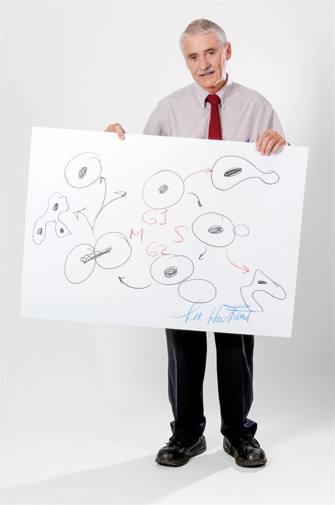 Leland Hartwell with his "Sketch of Science"
