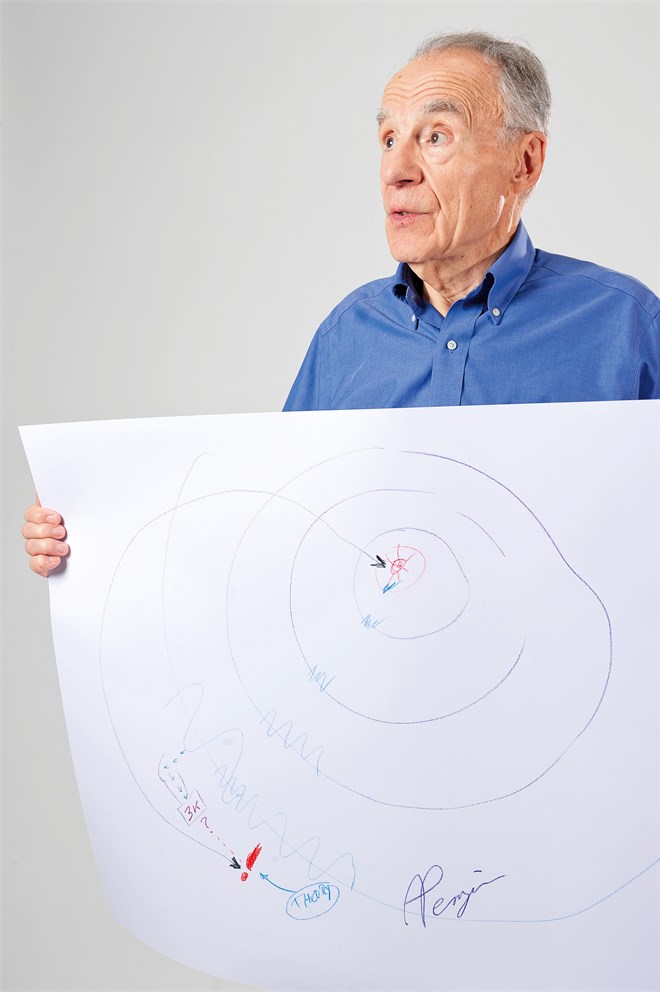 Arno Penzias with his "Sketch of Science"
