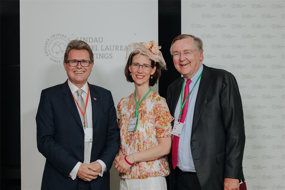 Martin Polaschek, Austrian Federal Minister for Education, Science, and Research, Countess Bettina Bernadotte and Jürgen Kluge