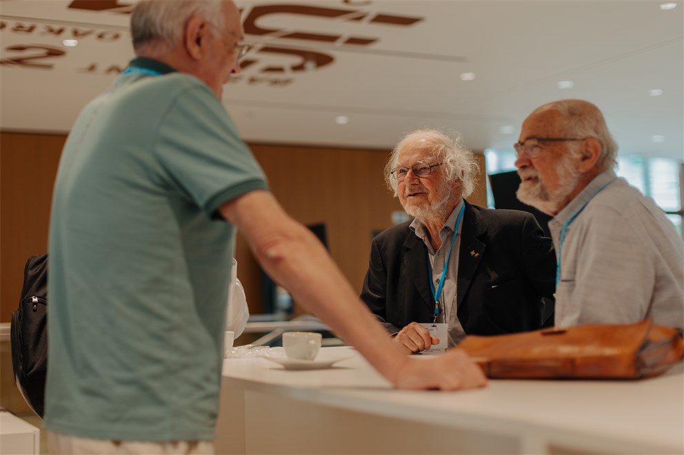 Bert Sakmann, Erwin Neher and Robert Huber at the 72nd Lindau Nobel Laureate Meeting