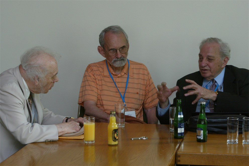 Rudolph Marcus together with Jerome Karle and Robert Curl at the 2006 Lindau Meeting